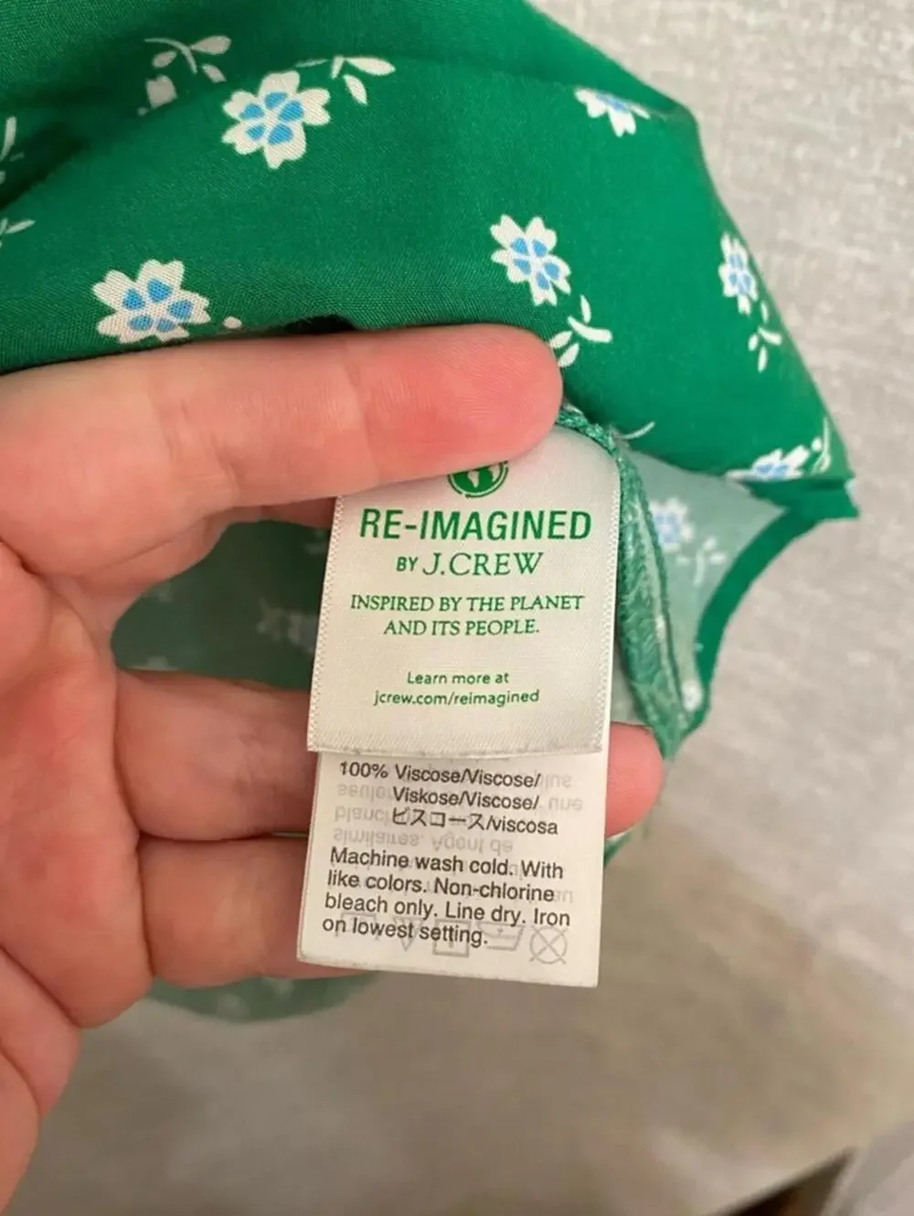 J. Crew Green Floral Blouse